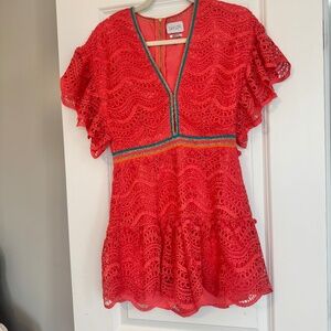 Saylor Coral Merrill Romper. Size S